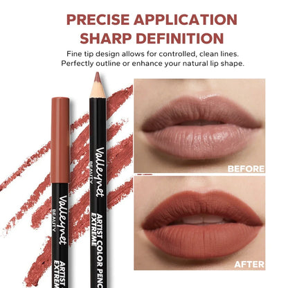 4pcs/Set lip liner set and eyeliner set Nude Brown Collection Long-lasting Matte Waterproof Lipstick Set Women'S Lip Cosmetics