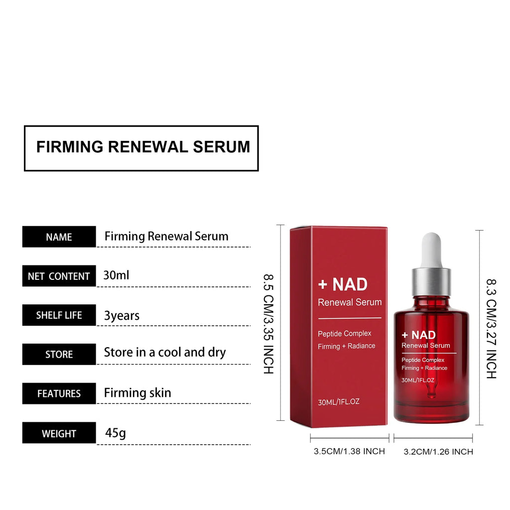 NAD+ Peptide Firming Serum Nourishing Face & Neck Treatment with Collagen Plumping & Radiance Boosting Skin Elasticity&Firmness