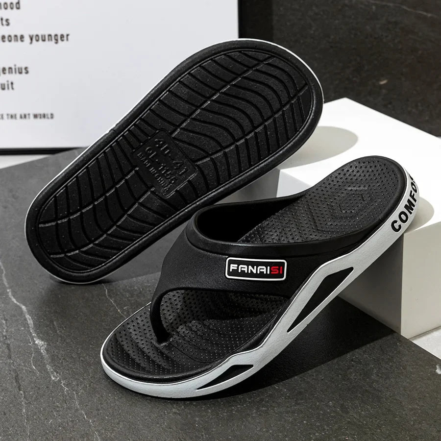 Fashion Men's Slippers Summer Outdoor Flip Flops Non-slip Indoor Bathroom Couple Leisure Beach Shoes Sandals
