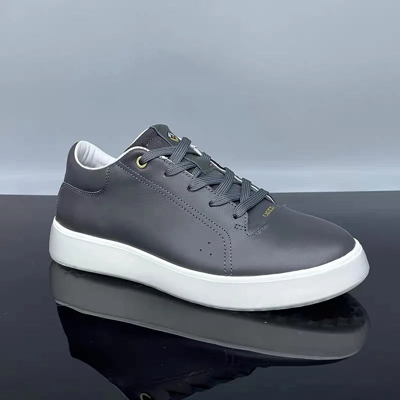 Fashion Genuine Leather Men Sneakers Breathable Comfort Classic Casual Shoes Mens Outdoor Walking Shoes Couple Footwear