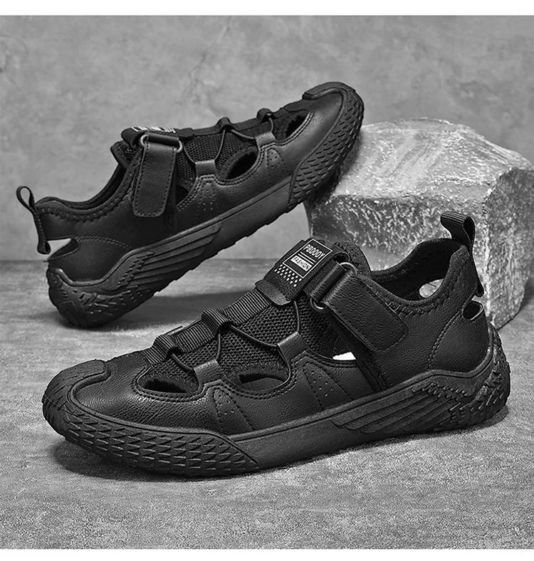 Large Size Sandals for Men, 2026 New Style, Trendy, Versatile, Casual Sports Sandals, Soft-Soled Hollow Beach Shoes for Men