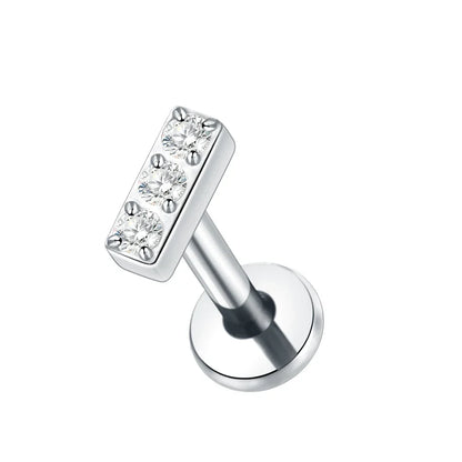 1Pc G23 Titanium Cartilage Stud Earrings for Women Lip Stud Labret Piercing Helix Daith Piercing Body Jewelry