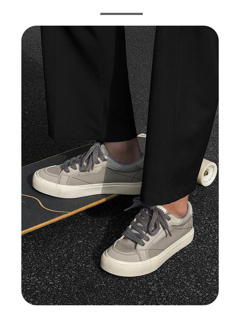 Mens Cowboy canvas Shoes Breathable Trend Mens board Shoes Thick Sole Trend Comfortable student Skateboard Trainers Footwear