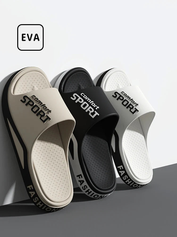 Fashion Men's Sandals Summer EVA Comfortable Anti-Slip Soft Soles House Slippers for Indoor Outdoor Wear Breathable Shower Slide