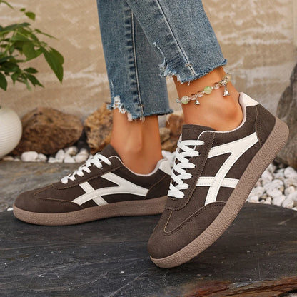 Women Sneakers 2026 Fashion Casual Flats Vulcanize Shoes Round Toe Lace Up Comfortable Flat Shoes for Women Zapatos De Mujer