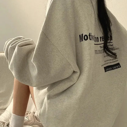 Women Sweatshirts Oversized Spring Hoodie Long Sleeve Casual Letter Print Loose Pullovers Harajuku Sweatshirt Female