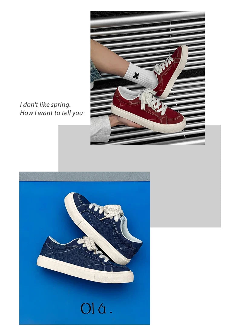 Mens Cowboy canvas Shoes Breathable Trend Mens board Shoes Thick Sole Trend Comfortable student Skateboard Trainers Footwear