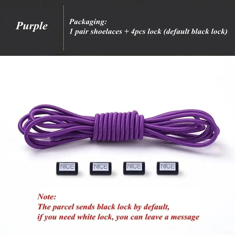 Fashion No Tie Shoelaces Elastic Laces Sneakers Flat Shoe Laces Without Ties Kids Adult Quick Shoelace One Size Fits All Shoes