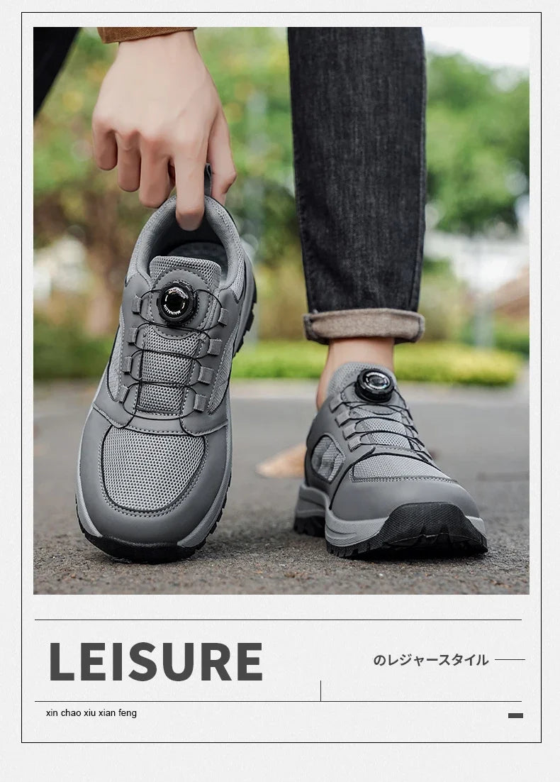 Men'S Spring And Autumn Sports Shoes Rotating Buckle Comfortable And Non Slip Hiking Sports Shoes Plus Size Men'S Shoes 39-48