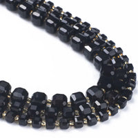Natural Stone Faceted Square Black Agate Cube Spacer Beads For Jewelry Making Diy Bracelet Necklace Beading Accessories