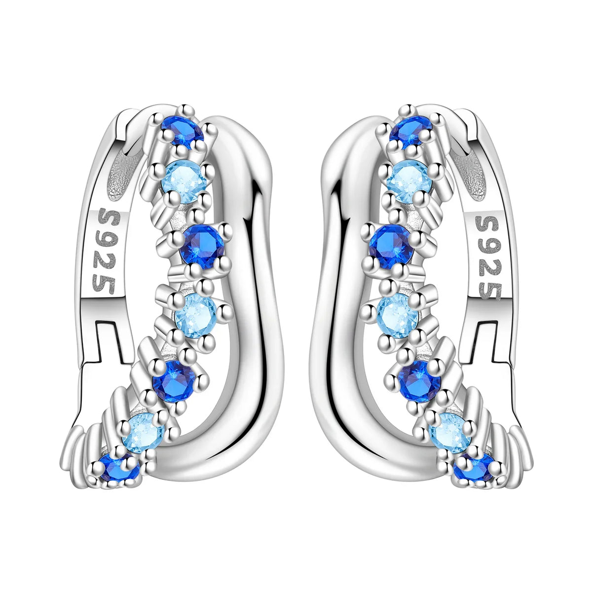 PANPOKI S925 Sterling Silver Purple Zircon Series Earrings Hoop Earrings For Women Jewelry Original Party Trendy Gifts