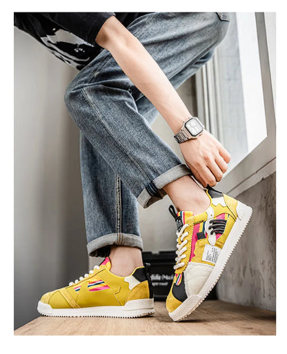 Large Size Men's White Sneakers Autumn Comfortable Non Slip Running Shoes Luxury Soft Sole Fashion Lace Up Outdoor Casual Shoes