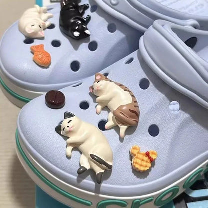 8Pcs Summer Fashion Shoe Charms for Sandals Clogs Set DIY Accessories Cute Cartoon Animals Shoes Buckle Decorations Gifts