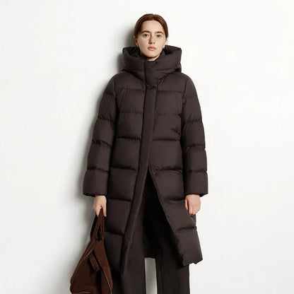 Semir Long Down Jacket Women Waterproof Hooded Coat 2025 Winter New Loose Girls' Jacket Multi-Color Thicken Windbrake Down Coat