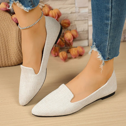 Women Flats Pointed Toe Solid Color Flats for Women Spring/autumn Casual Comfortable Leopard Brown Flat Heel Shoes