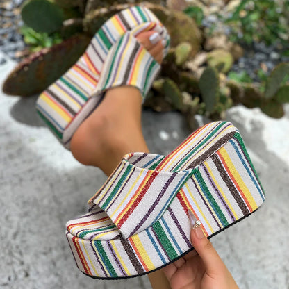 2025 New Summer Women Wedges Sandals Lady Fashion Open Toe Shoes Women Comfortable Platform High Heels Sandals zapatos de mujer