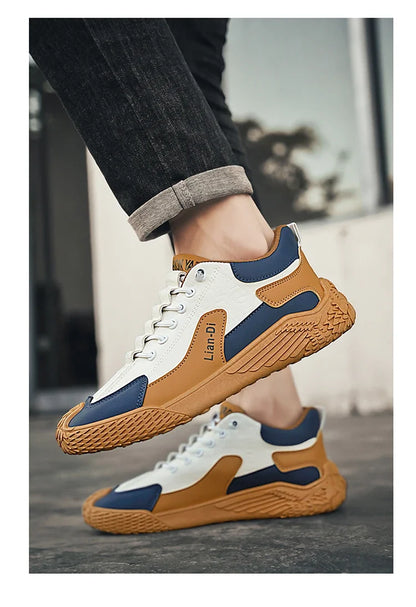 Spring and Autumn Fashion Elastic Band Sneakers for Men, Versatile Trendy Casual Shoes, Student Running Shoes, Soft-Soled Lightweight Men's Shoes