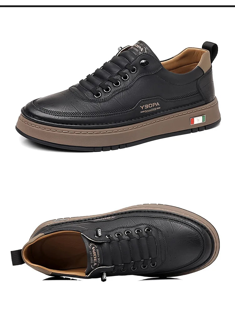 New Large Size 38-48 Leather Men's Sneakers Fashion Casual Men's Platform Sneakers Spring Autumn Designer Board Shoes Man