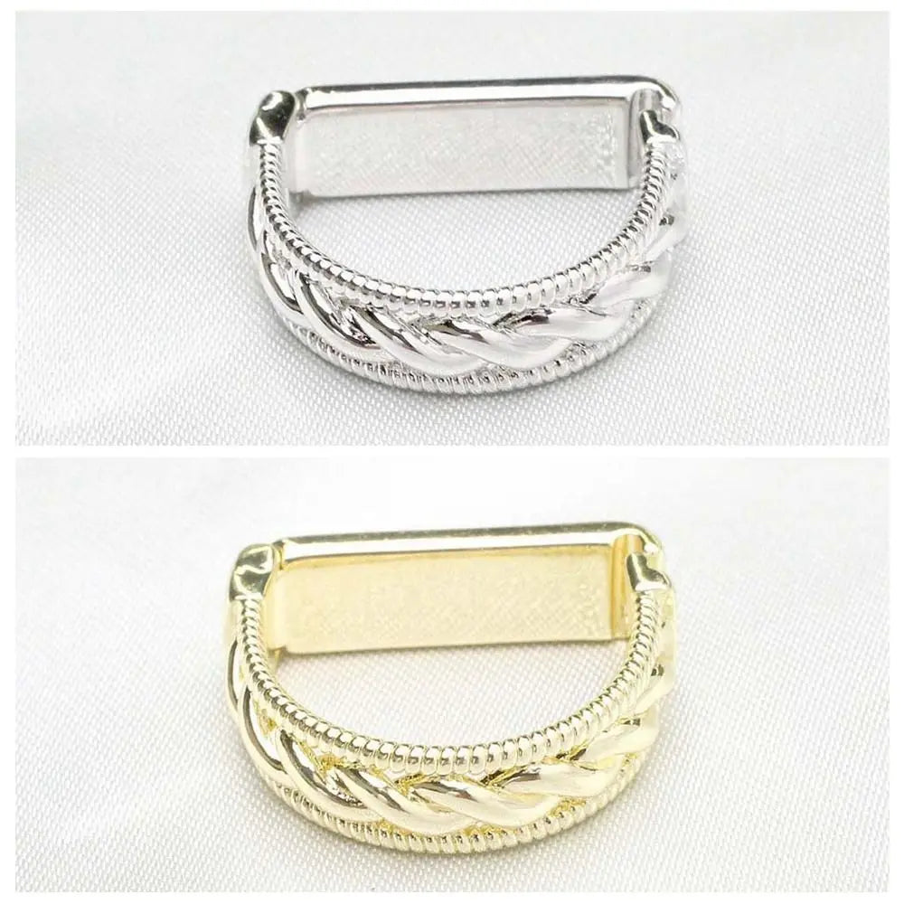 Creative Alloy D-shaped Tie Buckle Cuff Links Shirt Tie Pin Twists Tie Clip Accessories for Suit Mini Tie Knot Fixation Wedding