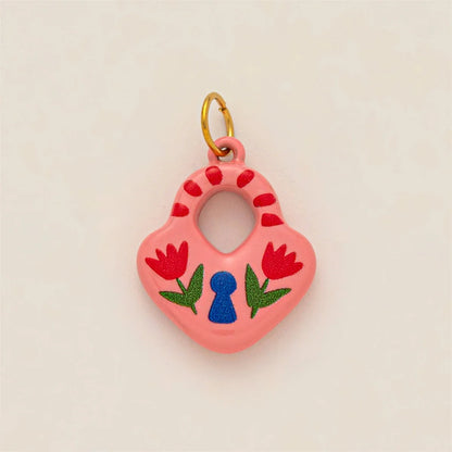 Colorful dopamine pendant necklace, heart-shaped sun, white dove, small snake, gold-plated and color preserving