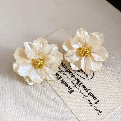 New Fashion Sweet Design Spring/Summer Blue Pink Enamel Flower Light Luxury High End Earrings Party Gifts for Women Jewelry