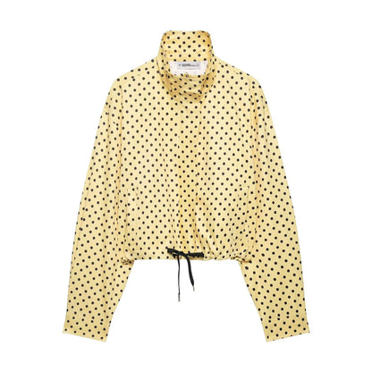 TARUXY Fashion Polka Dot Print Jacket Coat Women's Stand Collar Long Sleeved Workwear Coat Ins Hot Short Casual Female Jackets