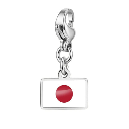 10mm Country Flag Charms Pendant Necklace Bracelet Keychain Bagchain Stainless Steel  Jewelry A Commemorative Gift For A Friend