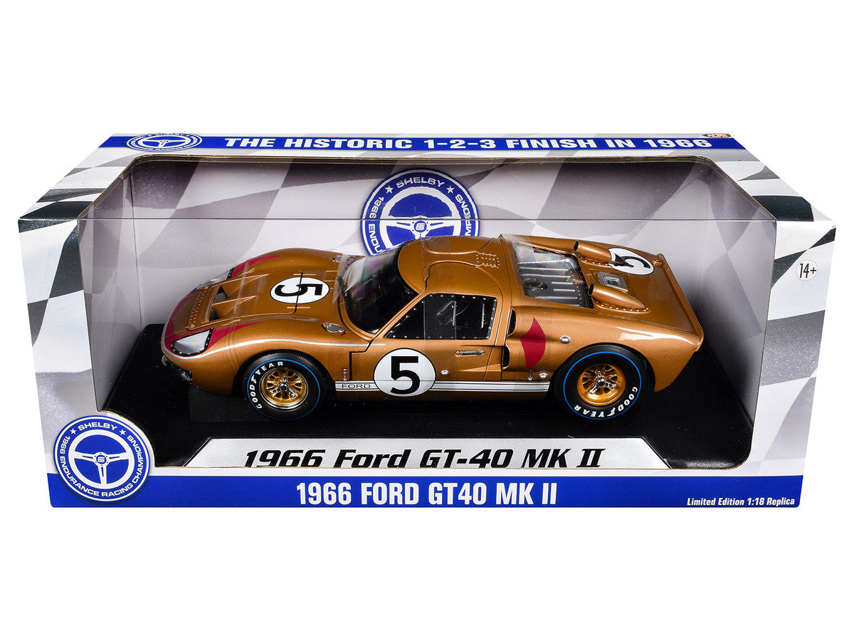Ford GT40 MKII #5 Ronnie Bucknum - Dick Hutcherson "Holman & Moody" 3rd Place "24 Hours of Le Mans" (1966) "60th Anniversary of Historic 1-2-3 Finish" Series 1/18 Diecast Model Car by ACME