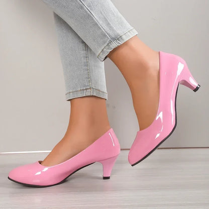 New Women High Heels Nude Shallow Mouth Pumps Fashion Shoes Office Work Party Shoes Ladies Wedding Shoes Solid Color Heels Women