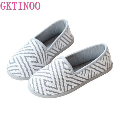 New 2026 Spring Autumn At Home Thermal Anti-Skid Slippers Women's Knitted Indoor Slippers Soft Outsole House Shoes