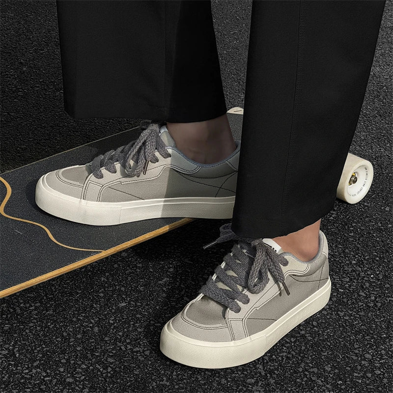 Mens Cowboy canvas Shoes Breathable Trend Mens board Shoes Thick Sole Trend Comfortable student Skateboard Trainers Footwear