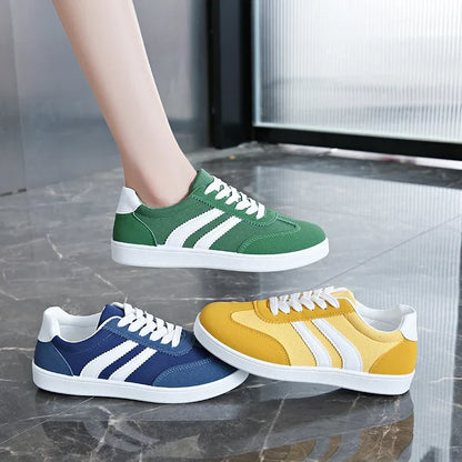 Women Tennis Sneakers Flats Ladies Fashion Mixed Colors Lace-up Vulcanized Shoes Spring Autumn Woman Outdoor Trainers Footwear
