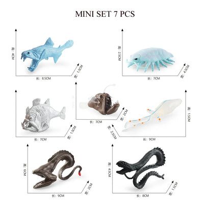 Realistic Mini Ocean Animal Figurines Plastic Marine Sea Creatures Whale Shark Dolphin Turtle Penguin Model Playset Gift for Kid