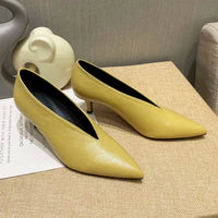 XGRAVITY Sexy Autumn New Designer Vintage Evening Shoes Ladies Fashion Pointed Toe V Cut Woman Shoes High Heel Pumps Sexy C323