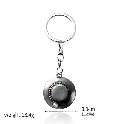 One Piece Luffy Straw Hat Keychain Rotatable Zoro Skull Metal Pendant Role-Playing Decorative Accessories Fan Jewelry Gift