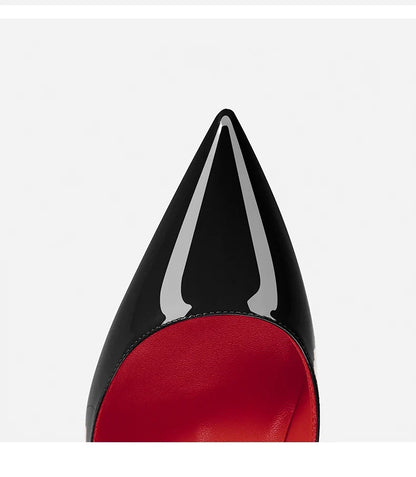 Elegant Hollow Women's High Heels 2026 Luxury Brand Black Pointed Toe Pumps Red Shiny Bottoms Sexy Fashion Ladies Shoes Women