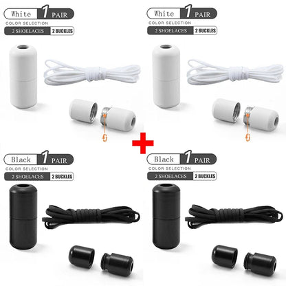 Elastic No Tie Shoelaces Semicircle Shoe Laces For Kids and Adult Sneakers Shoelace Quick Lazy Metal Lock Laces Shoe Strings