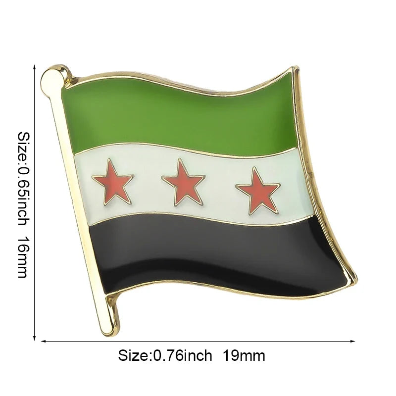 Syria Flag Badge Brooch Natinal Lapel Pins Flag Lapel Pins Country Flag Badge