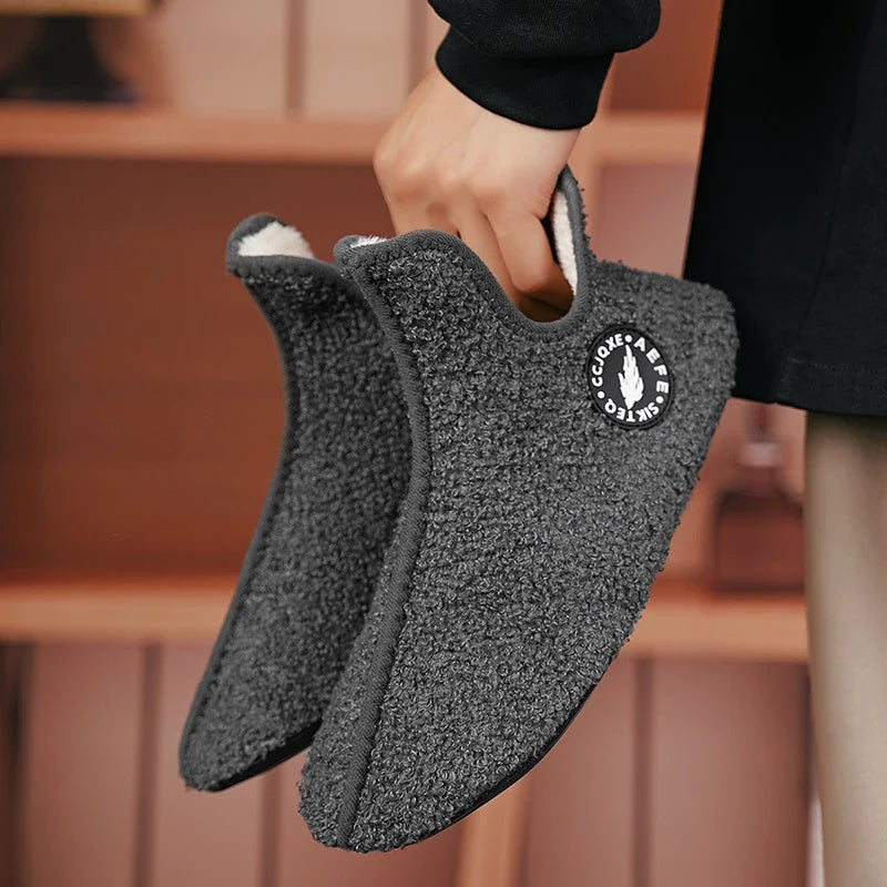 New Men Winter Slippers High Quality Light Weight Disign Shoes Fashion Women Plush Slipper Warm Slip on Casual Shoe for Couples