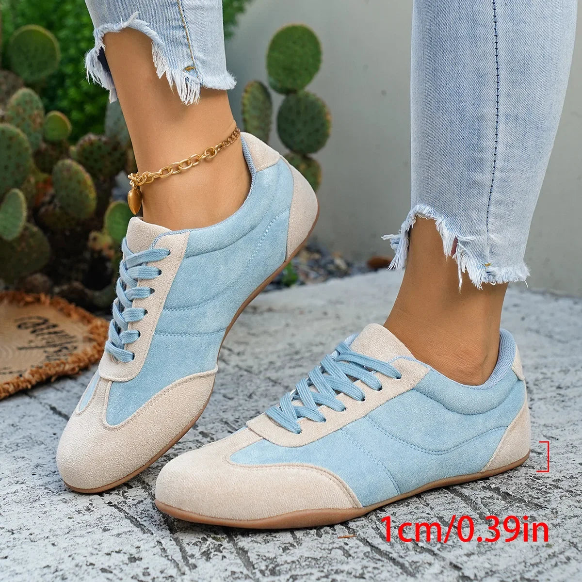 Women's Casual Flat-soled Non-slip Wear-resistant Sport Shoes Spring Autumn Round-toe Soft and Comfortable Women Single Shoes