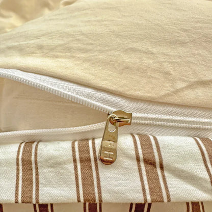 Ins Style Stripes Bedding Duvet Cover Set with Pillowcase bed sheet Full Size Bed Linen Quilt Cover Set Queen/King Double Single