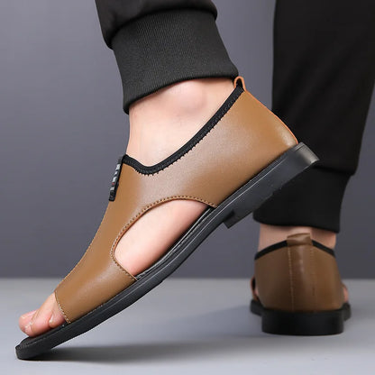 Brand Man Sandals Designer Fashion Leather Casual for Men Summer Comfortable Beach Slippers Outdoor Non-slip Men Sandalias 2026
