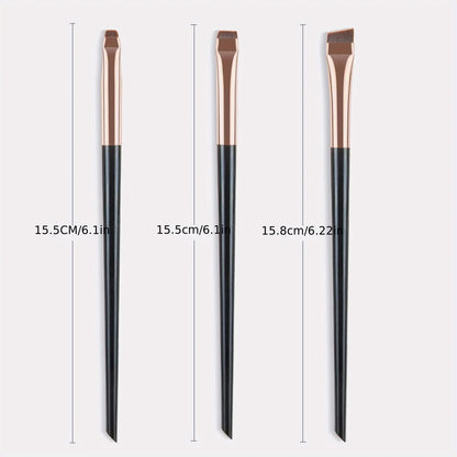 3pcs Professional Makeup Brush - Precision Eyebrow, Eyeliner, Powder Application - with Nylon Bristles - for Natural Definition
