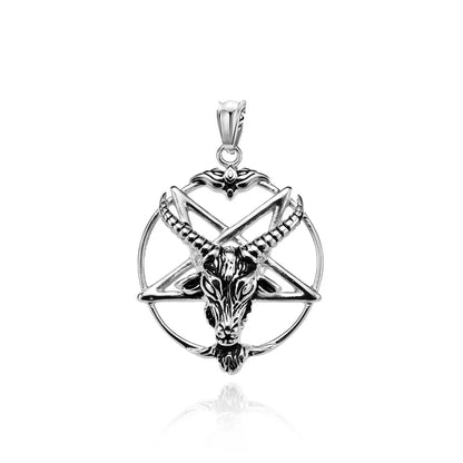 DARHSEN Men Stainless Steel Statement Pendant Necklace Baphomet Goat Satanic Satan Demon Devil Fashion Jewelry
