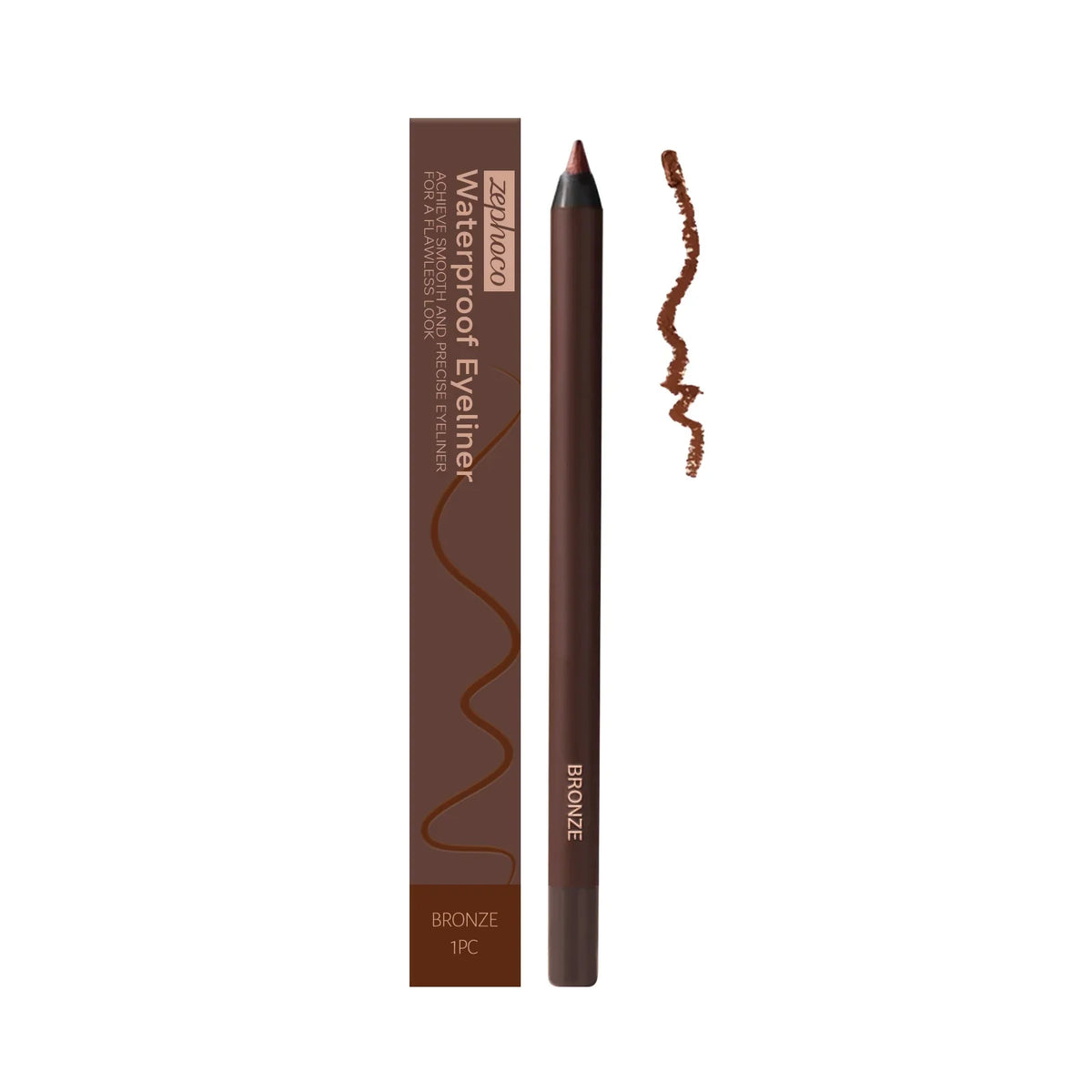Zephoco Brown Eyeliner Pencil Waterproof Sweatproof Long Lasting Easy to Color Smooth Soft Gel Eyeliner Pencil Eye Makeup Set