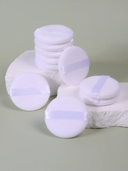 2-5-10-20Pcs Portable and Practical High-Grade White Round Powder Puff for Base and Fixing Makeup