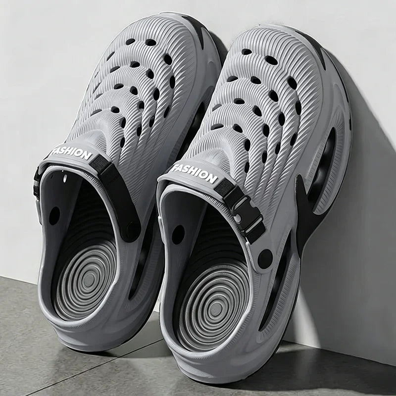 Fashion Hollow Out Thick Bottom Sports Sandals Men Eva Soft Sole Summer Clogs Sandals Men Non Slip Outdoor Driving Beach Sandles