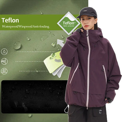 New Men Waterproof Hiking Jacket Women Windproof Sports Coat High Quality Hooded Jacket Outdoor Ride Climbing Running Jacket