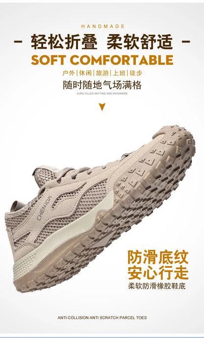 Oulylan Men's Summer Breathable Hollow Mesh Wading Shoes 2026 Outdoor Hiking Climbing Non-Slip Sport Sneakers Size 39-44