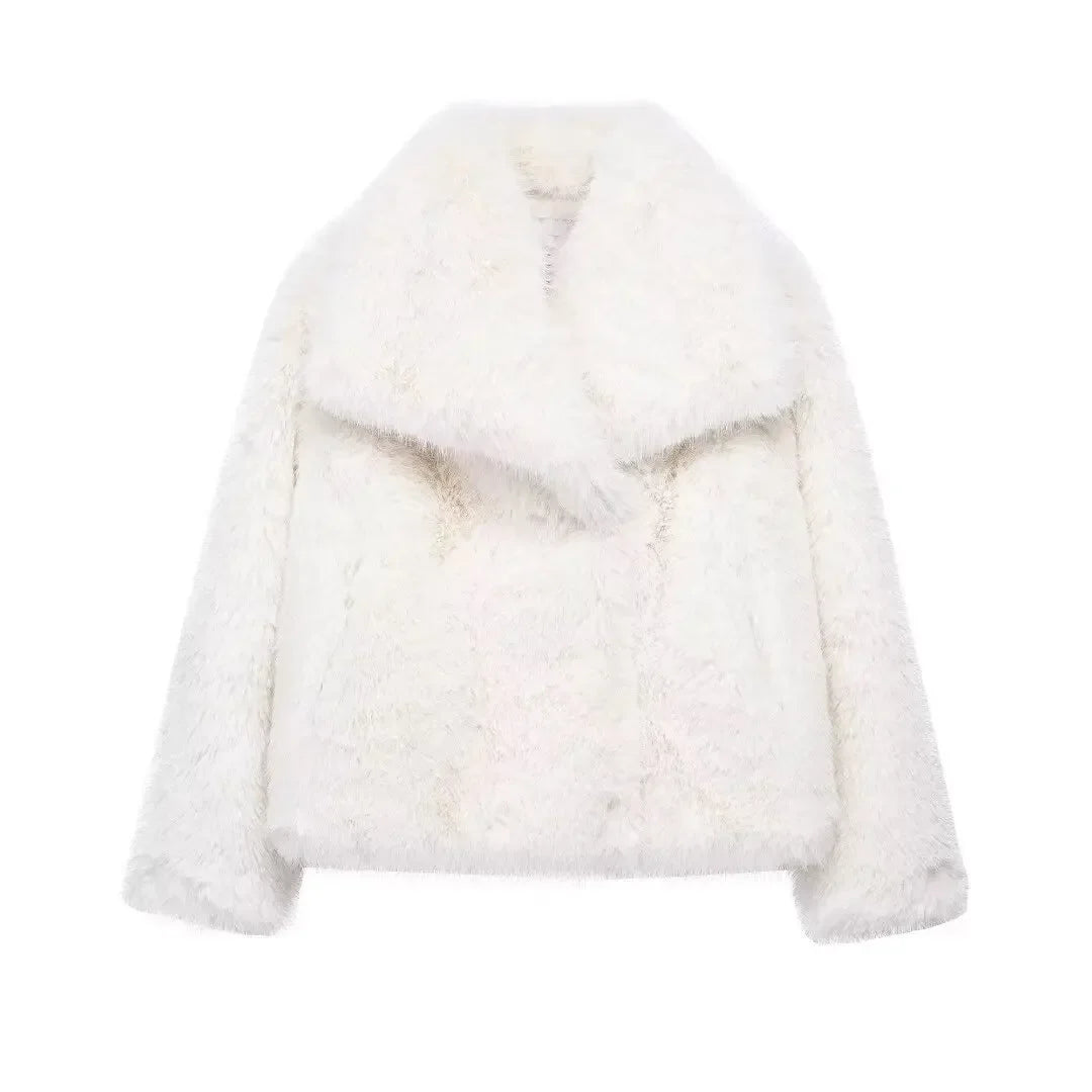 MUJER Faux Fur Hairy Coat Woman Warm Winter Fluffy Coat Women New Plush Jackets for Women Outerwears Luxury Women's Teddy Coats